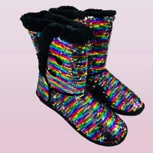 Sugar Women’s Marty Cozy Regular Calf Winter Boots 10M Rainbow Sequins